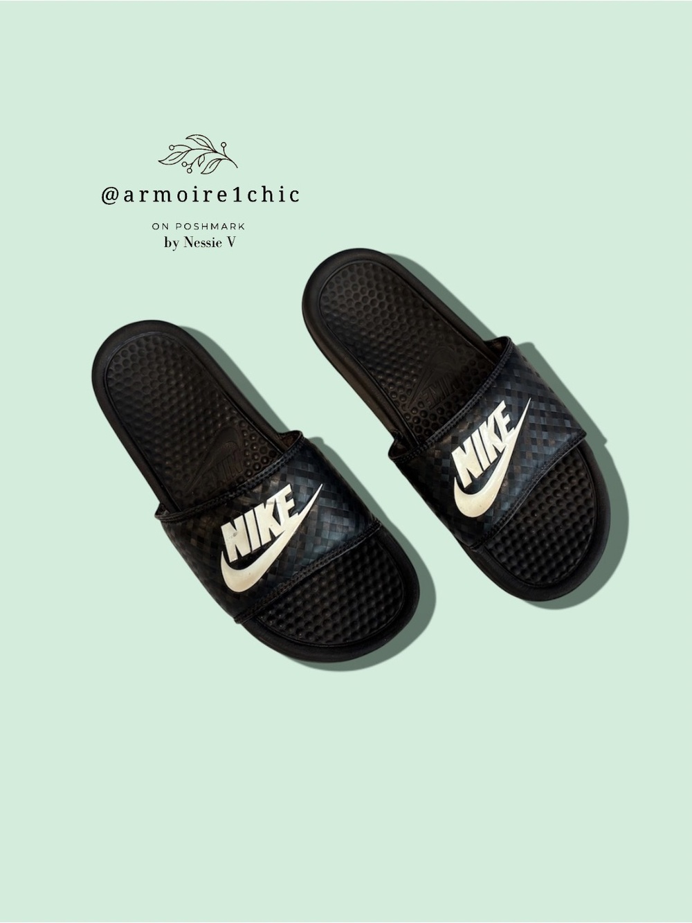 NIKE | Black Slides Sandals | Women’s Size 8 - Picture 10 of 12